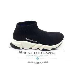 Balenciaga Speed Trainer Sneakers Black White Knit Mens US 7 EU 40 Womens US 9.5